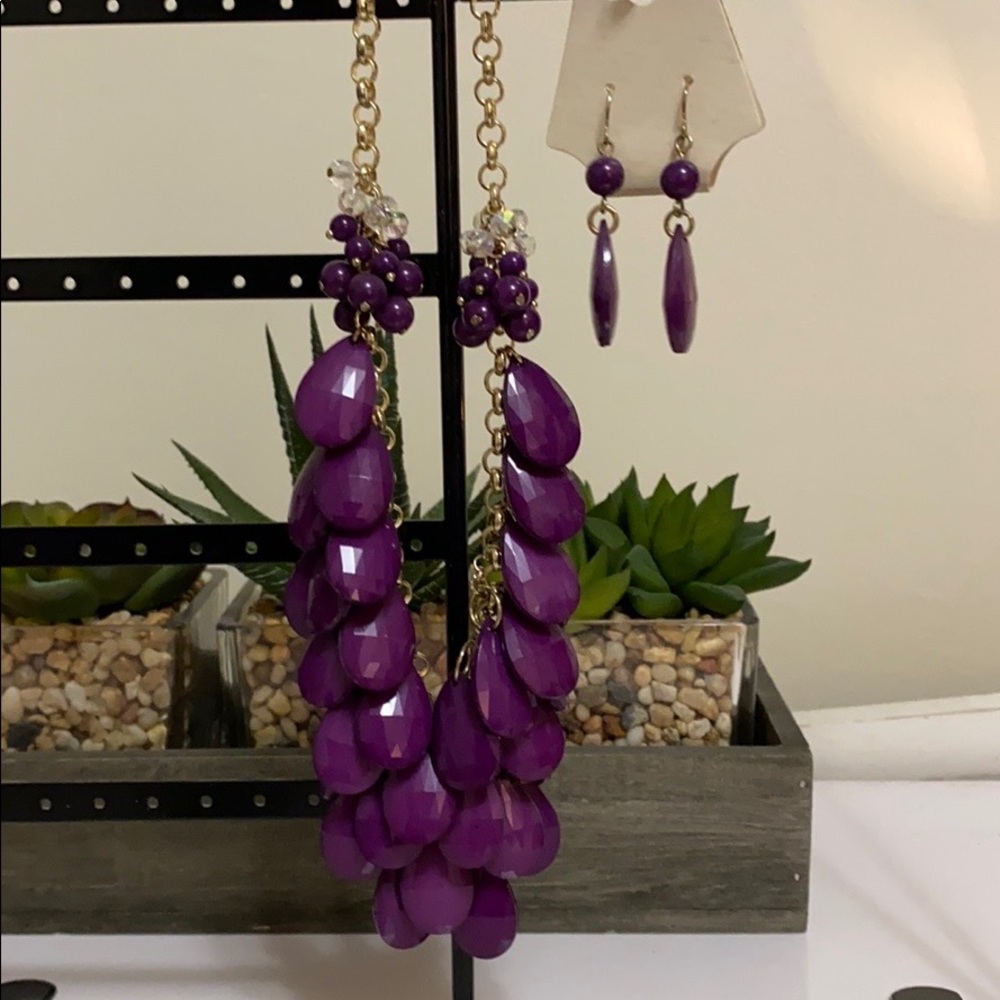 Purple Necklace/Earrings Set
